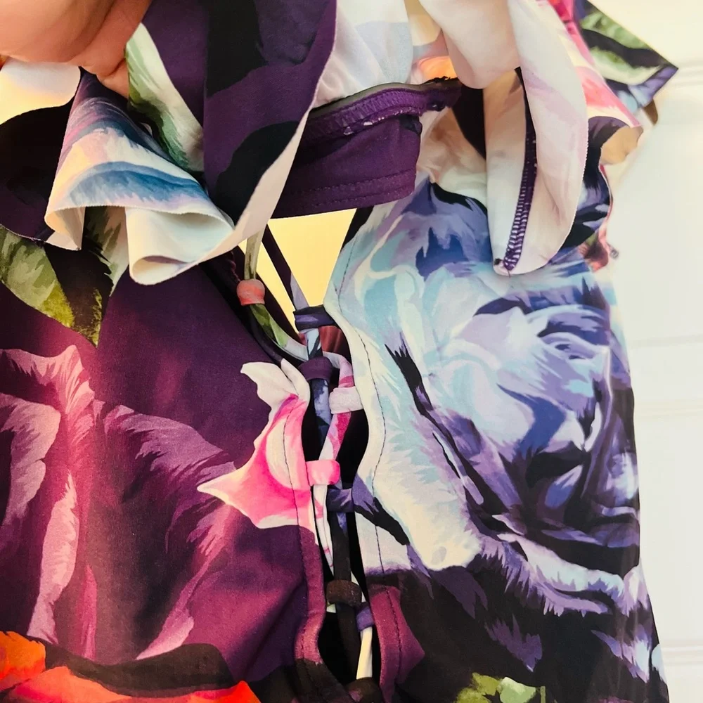 La Blanca Floral 1 Piece Swimsuit-Purple and Multicolor Ware off shoulders! - Picture 5 of 14